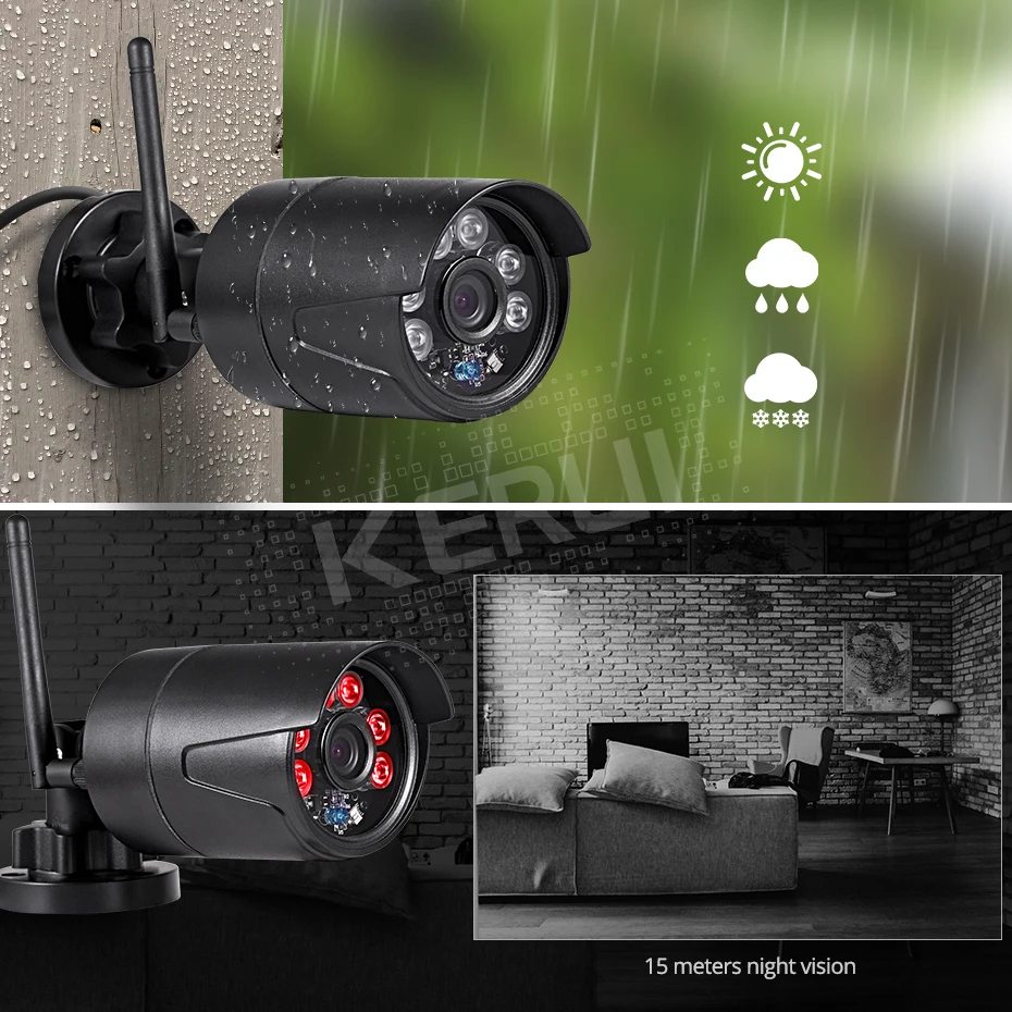 KERUI 2MP 1080P беспроводная наружная Домашняя безопасность WiFi ip камера Full HD IP54