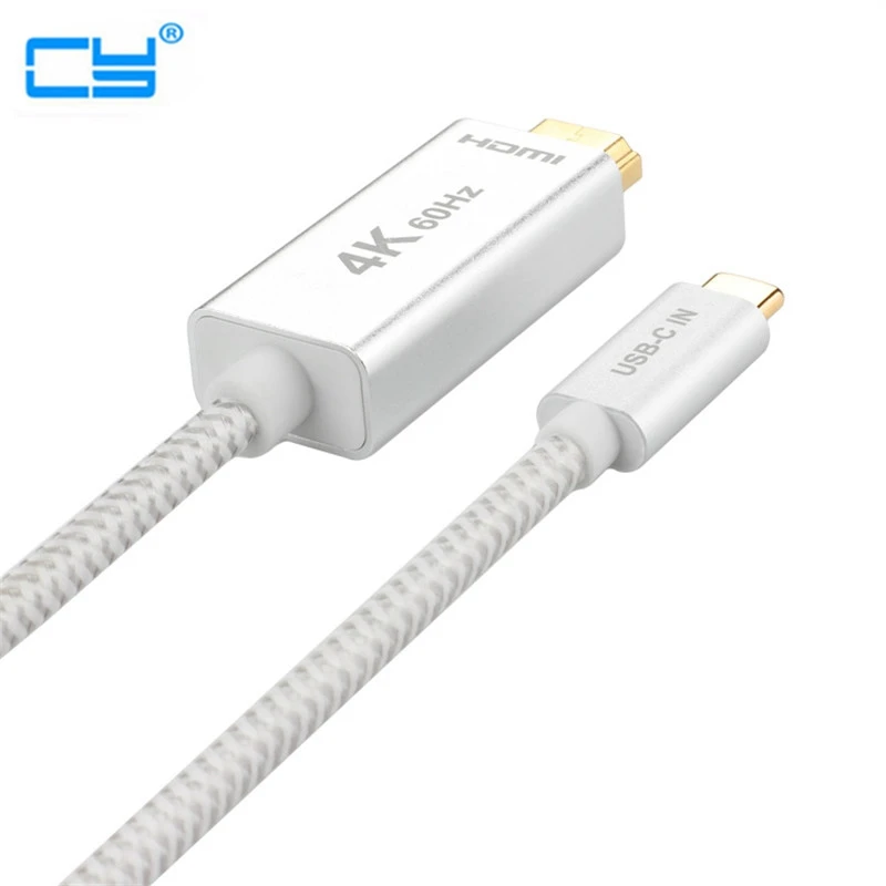 Тканая сетка 4K 2K 3D HDMI кабель USB3.1 type-C к HDMI конвертер данных линия мужчин и мужчин HDTV высокого качества