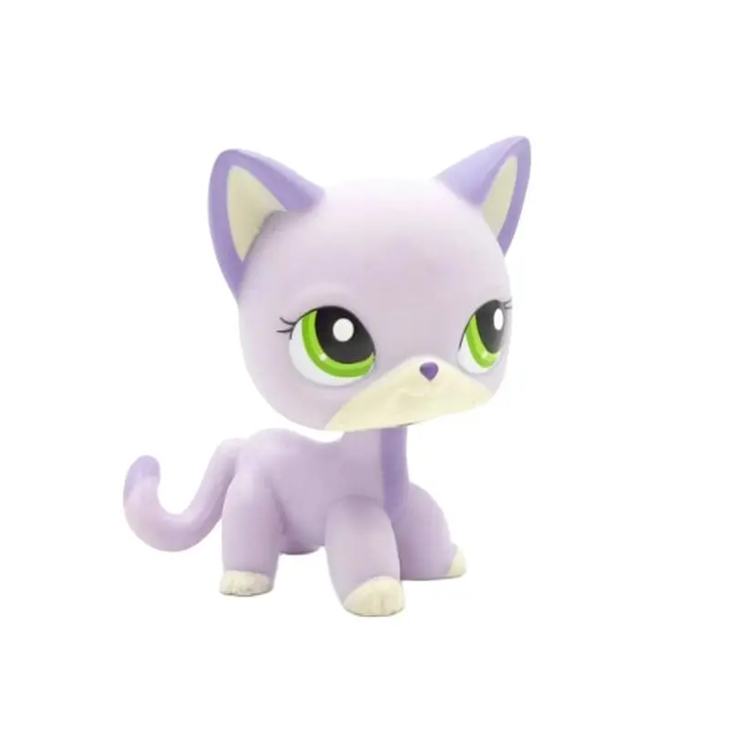 Littlest Pet Shop Purple kitty Short Hair cat blue eyes LPS toys 