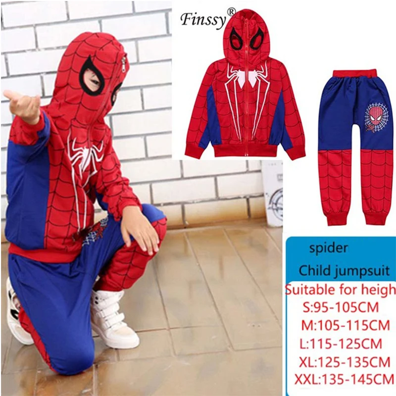 Детский черный и красный маскарадный костюм Человека-паука на Хэллоуин, костюм супергероя Zentai, костюм Супермена, комбинезоны для мальчиков
