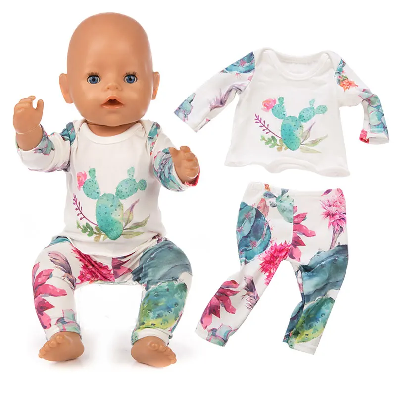 Doll Clothes Born Baby Fit 18 inch 40-43cm Unicorn cactus dress Doll Accessories Clothes For Baby Festival Birthday Gift
