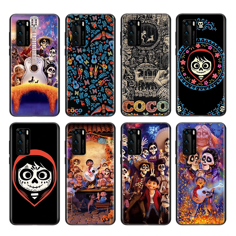 For Huawei P40 P30 P P50 Pro Plus P10 P9 P8 Lite 19 17 Ru E Mini Disney Movie Coco Black Phone Case Phone Case Covers Aliexpress