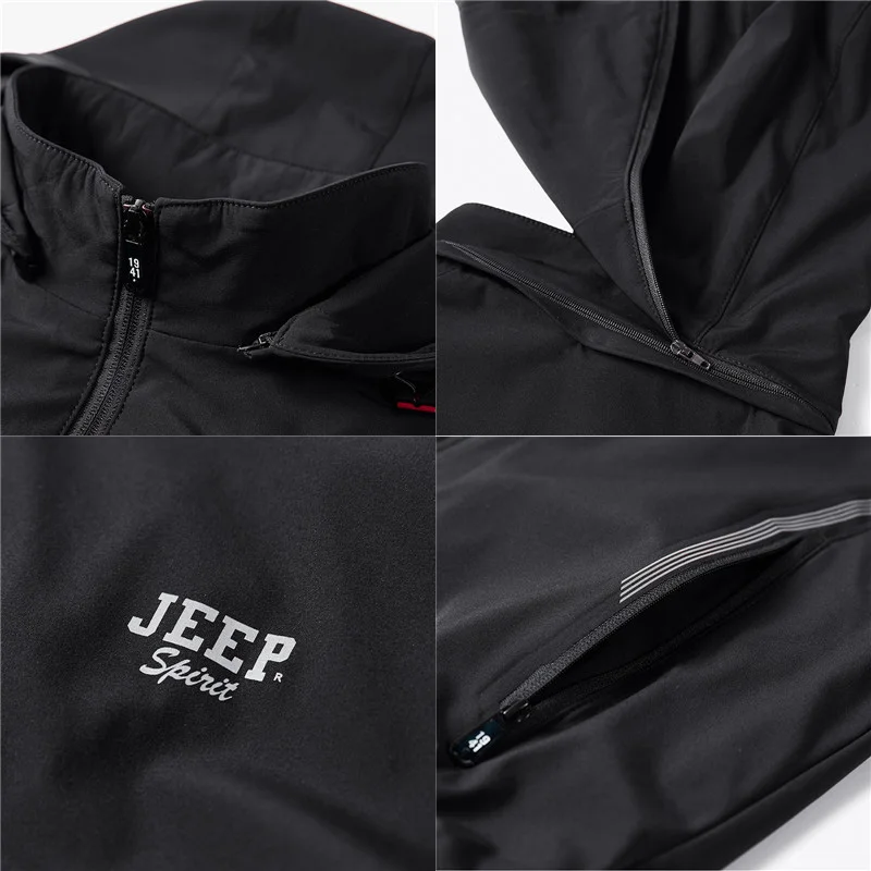 JEEP SPIRIT/Брендовое зимнее пальто для мужчин; повседневное флисовое пальто с капюшоном и воротником; плотная теплая ветровка; военная куртка для мужчин; veste homme