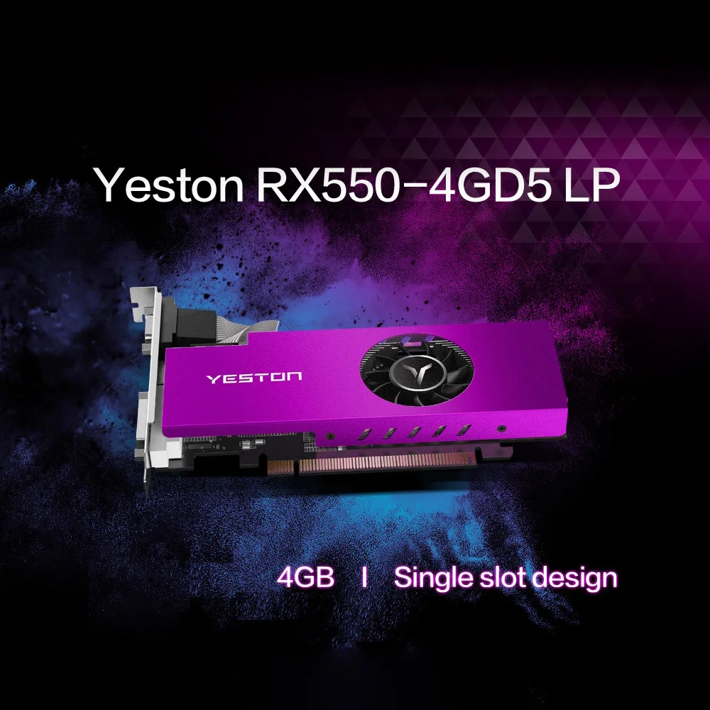 Видеокарта Yeston Radeon RX550 4 Гб GDDR5 6000 МГц|Графические карты| |