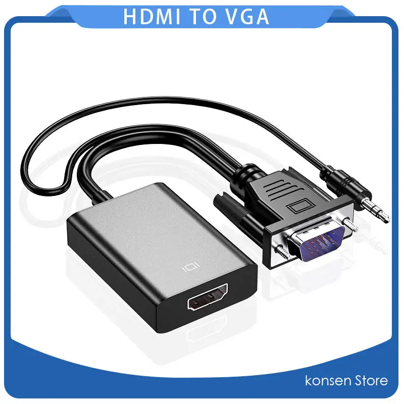 Преобразователь из VGA в HDMI адаптер Выход 1080P HD с аудио VGA2HDMI TV AV на видео кабель