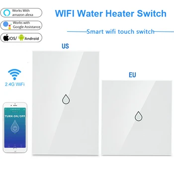 

EU UK US AU Standard Touch Screen Boiler Switch Scene/Group Controlled By Smartphone Wireless On Off Water Heater Wall Switches