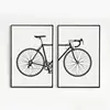 Cuadro de bicicleta de moda negro n rdico y blanco carteles de lona para sala de