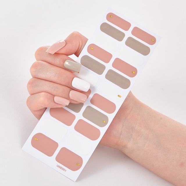 Tips/Sheet Pure Solid Color Minimalist Design Fashion Nail Stickers Self Adhesive Nail Sticker Nail Decoration Nail Strips