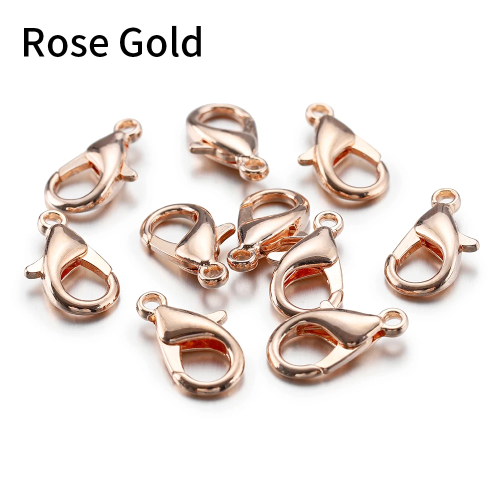100pcs Lobster Clasps for Bracelets Necklaces DIY Hooks Chain Closure Accessories for Jewelry Making Findings Wholesale