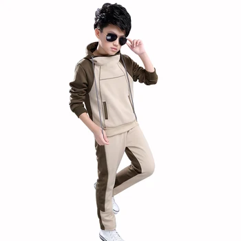 

Boy Tracksuit Hoodie Clothing set Kids Spring and Autumn Cotton School Uniform Suit Sports Boys Clothing Sets 4 6 8 10 12 14year