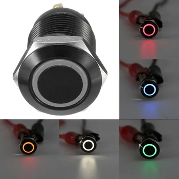 

Black 4 Pin 12mm LED Light Metal Push Button Momentary Switch Waterproof 12V Switches Car Electronics