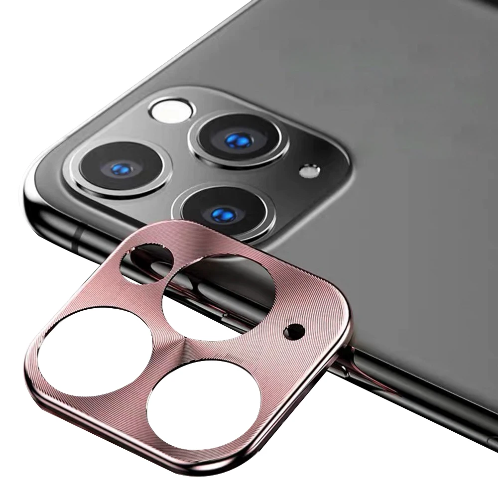 Розовый Для iPhone 11Pro Max полное покрытие металлическая защитная пленка для объектива камеры тонкая пленка новейшая защитная пленка для экрана телефона тонкая - Цвет: Розовый
