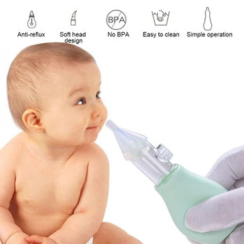

Baby Nasal Aspirator Nose Cleaner Newborn Anti-backflow Silicone Nasal Suction Device S7JN