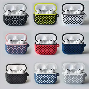 

Earphone Case for AirPods Pro Soft Silicone Skin Dual-Layer Polka Dot Designer with Keychain Shockproof Cover For Airpods 3