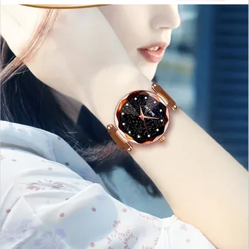 

Ladies Creative Leaf Fashion Belt Watch Female Student Quartz WatchNet With Magnet Buckle Exquisite Ladies Jewelry Bracelet Gift