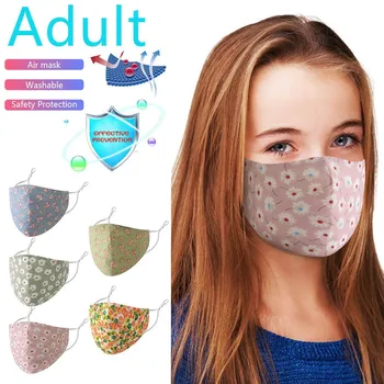 

Pollution Cover Face Masks Adult Washable Adjustable Breathable PM2.5 Flower Printed Protector Face Mask Cycling Running Mask