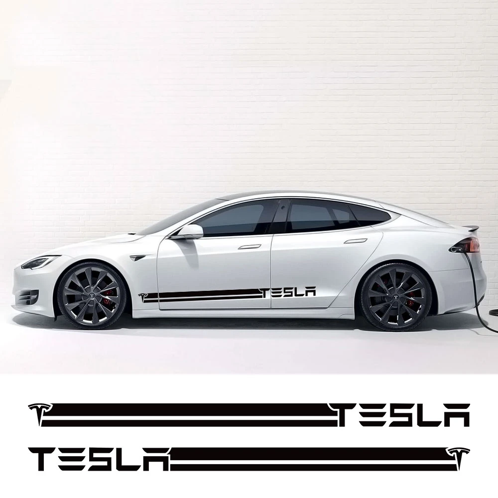 Mvmtvt 4pcs Car Door Waist Line Decals Door Side Stickers For Tesla Model 3 S X P100d Auto Body Decoration Wraps Vinyl Film Accessories Interior Accessories Automotive Smileforallsociety Org