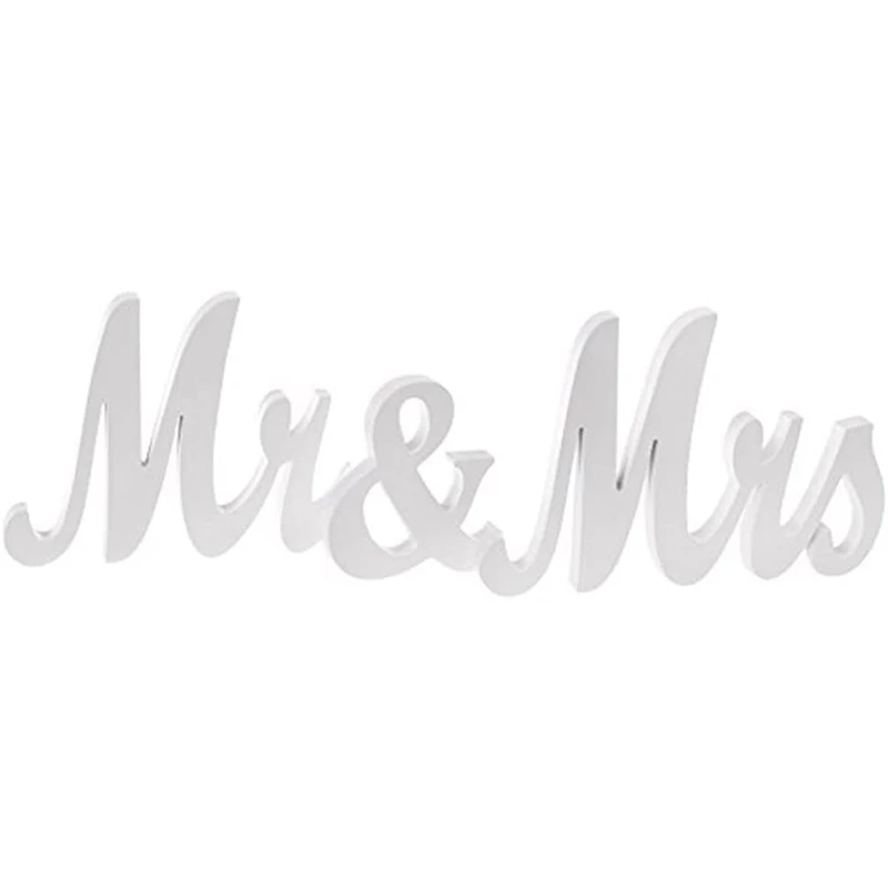 Знак из белого дерева в винтажном стиле знак Mr и Mrs деревянные буквы деревенские