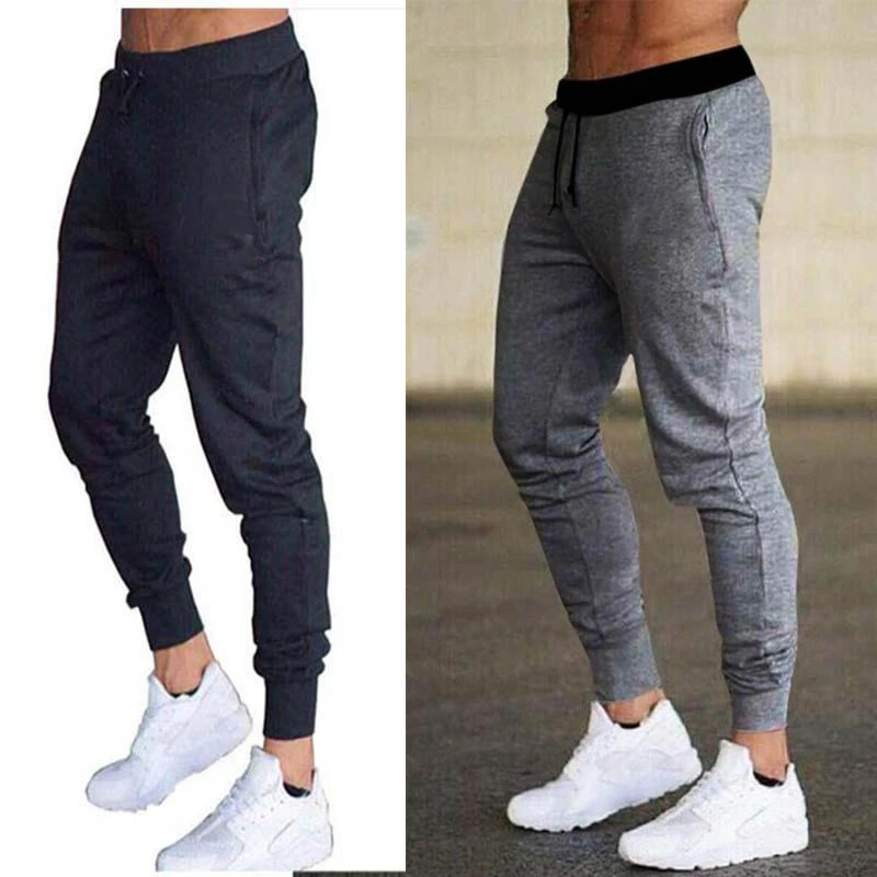2021 Hot Sale Solid Casual Mens Casual Slim Fit Tracksuit Sports Solid Male  Cotton Skinny Joggers Sweat Casual Pants Trousers on running pants