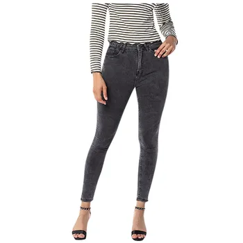 

Women Flare High Waist Jeans Button Drawstring Waist Bell Bottom Denim Pants High Waist Elastic plus size Stretch denim pants