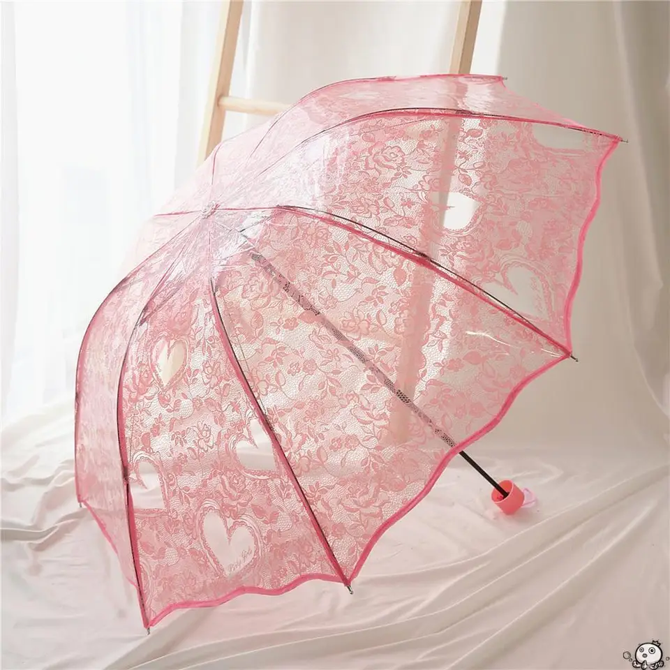 Ombrello trasparente fiore di ciliegio anti-uv 3 pieghe ombrello da pioggia  trasparente Paraguas Plegable Mujer donna ragazze ombrello Sakura -  AliExpress