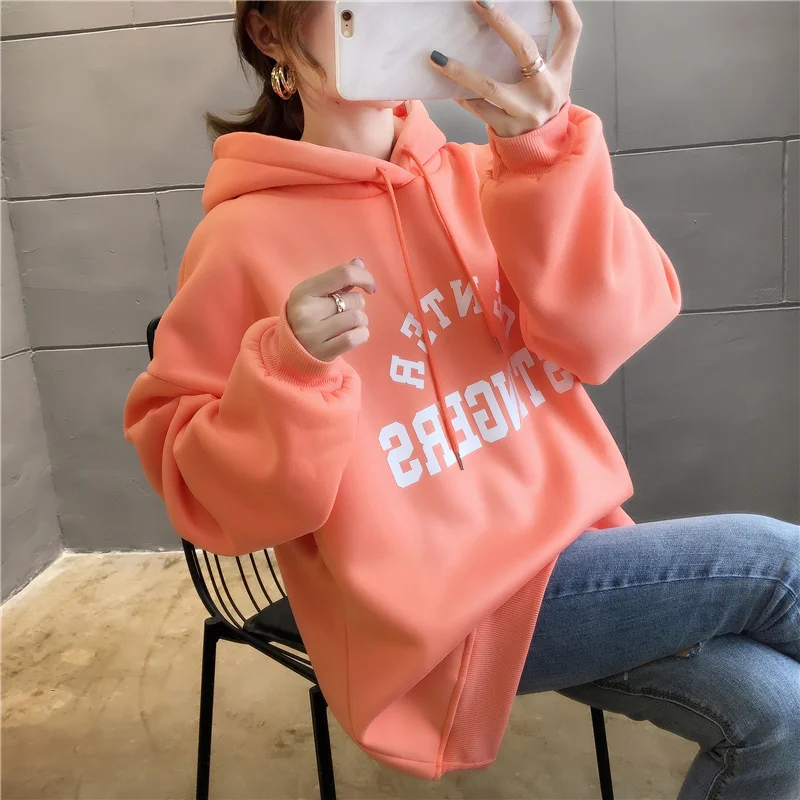 Плюс Размер Уличная sudaderas mujer негабаритных женская одежда толстовка с капюшоном kawaii впитывает пот и бархат нижнее белье женские A5627