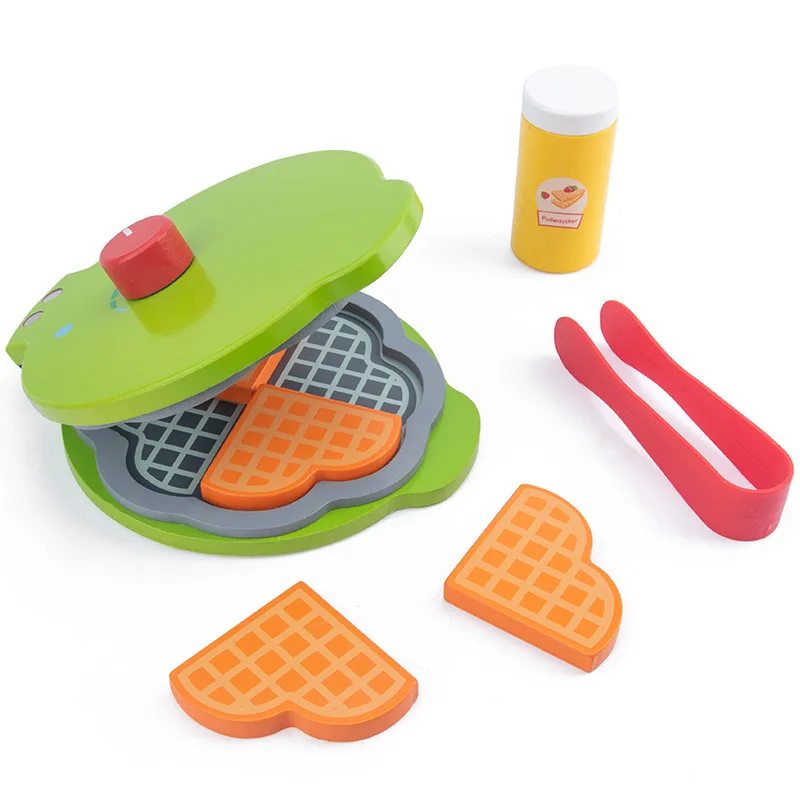DIY Wooden Kitchen Toy Pretend Play Simulation Model Set Coffee Machine Cooking Educational Toys Gift For Children Kids Girls 5