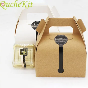 

10pcs Portable Kraft Paper Cake Box Wedding Gift Box Muffin Cookies Cupcake Boxes Birthday Christmas Gift Candy Baking Packaging