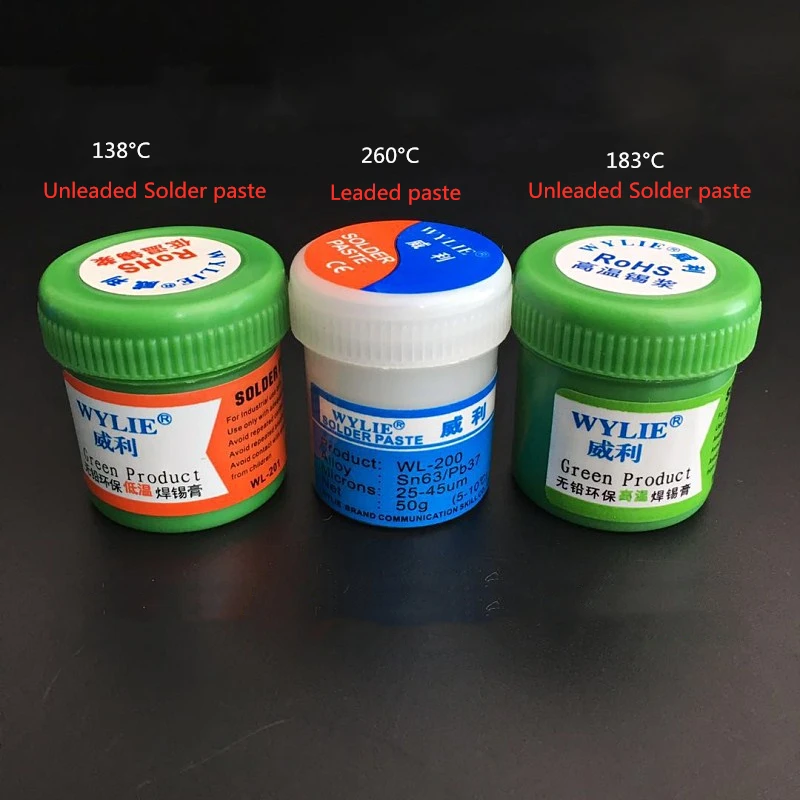 

WYLIE Lead-free solder paste For PCB BGA PGA SMD planting tin Low temperature 138 degrees Tin planting Solder repair