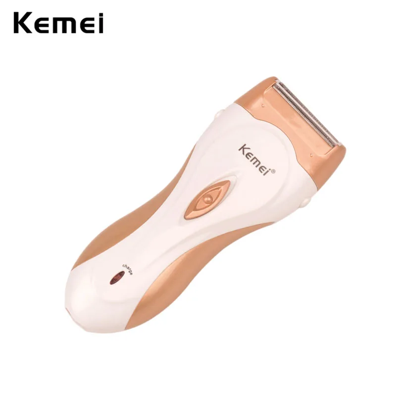 Kemei Перезаряжаемые леди бритва электрическая для удаления волос на теле машинка для стрижки выскабливание женского тела, депиляция восковыми бусинками для подмышек, для ног подмышек бикини