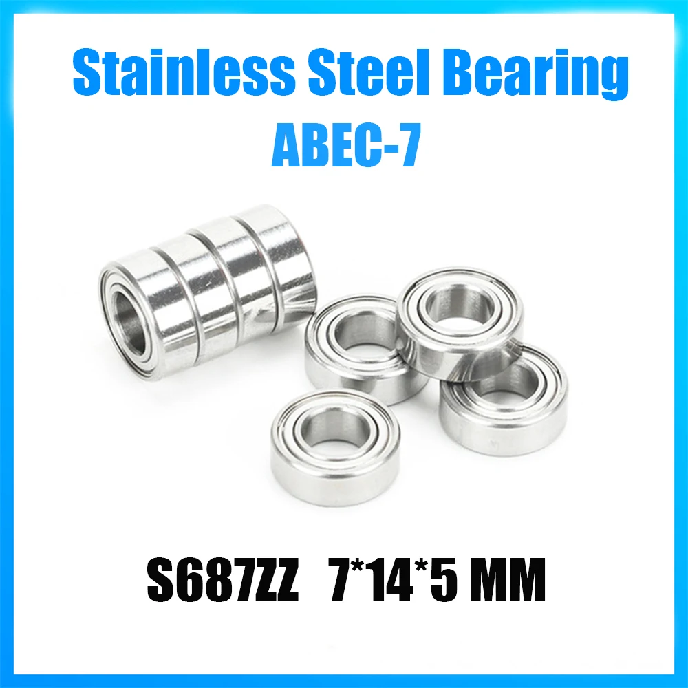 S687zz 687zz 25 PCS 440c Stainless Steel Metal Ball Bearing 7x14x5 mm 