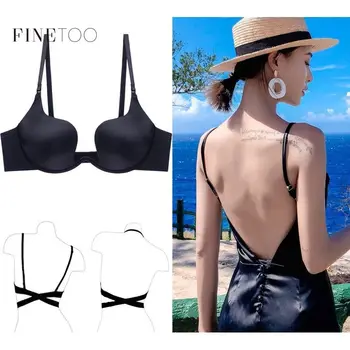 

Sexy bra women U backless lingerie deep V sexy underwire bra lingerie free extension band