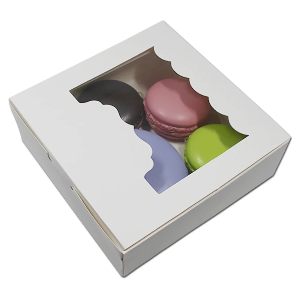

Cookies Cake Box Packaging Paper Boxes with PVC Clear Window for Chocolate Muffin Package Gift Box Kraft Storage Case 10pcs/Lot