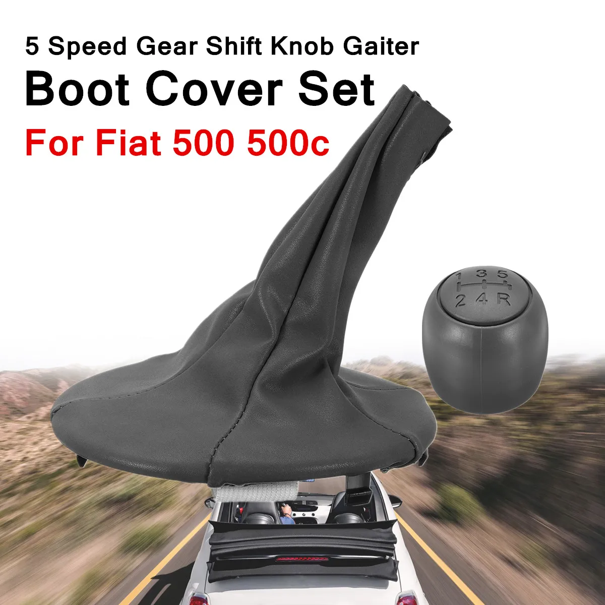 5 скоростей ручка переключения передач Gaiter Handball Boot Ring Cover Набор для Fiat 500 500c utomatic ручка переключения передач рычаг гандбол Gait