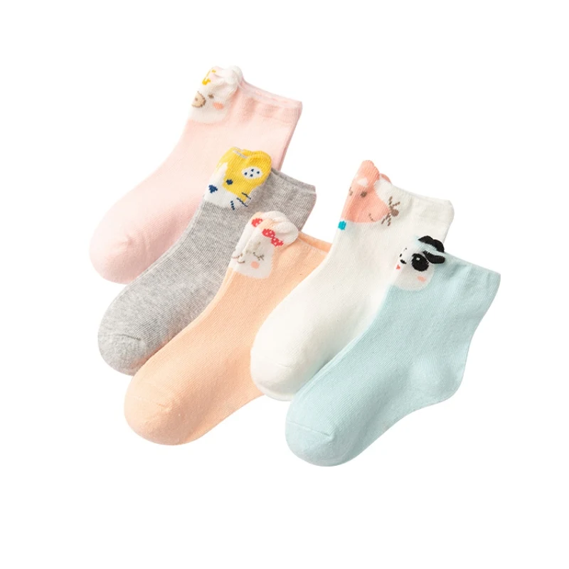5 пар носков носки для маленьких девочек осенне-зимние носки с рисунками из мультфильмов, хлопковые Школьные носки для маленьких девочек