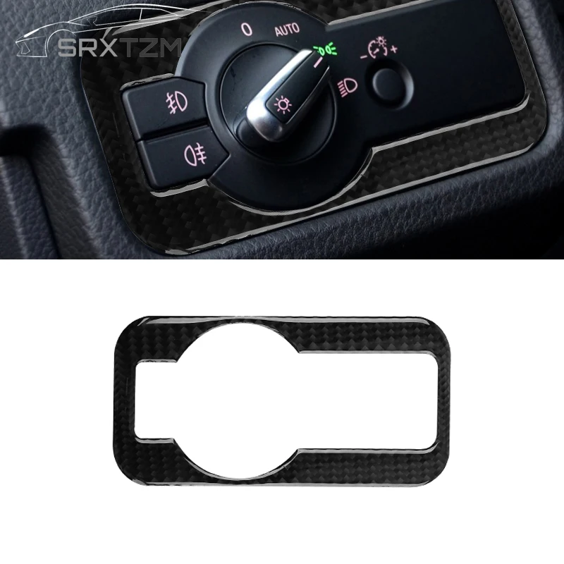 Carbon Fiber Headlight Switch Frame Sticker Interior Decor For Volkswagen Vw Touareg 2011 2012 2013 2014 2015 2016 2017 2018 | Автомобили