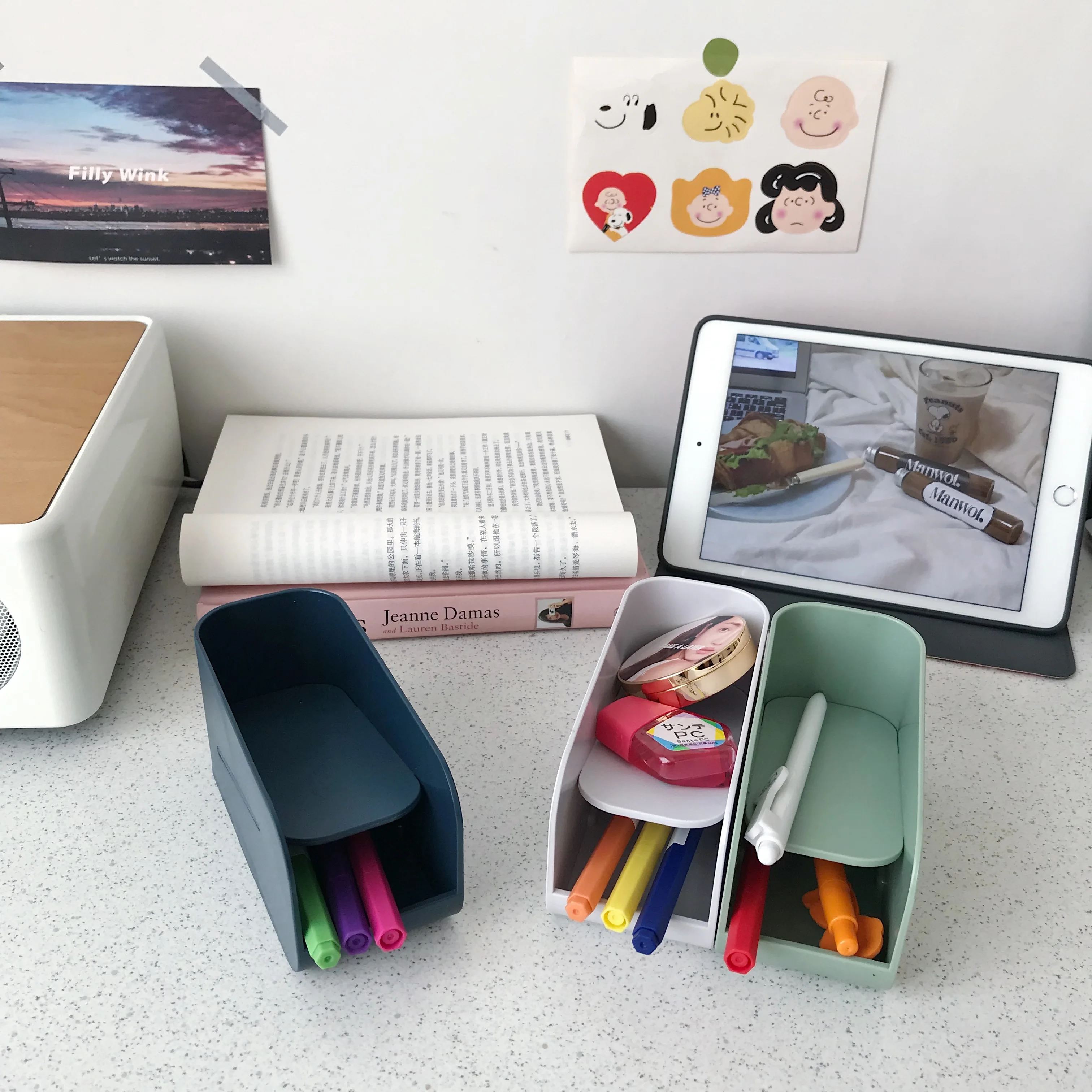 

SIXONE Creative Simple Pencil Box Double Storage Box Beautiful Pen Container Magnetic Sundries Finishing Box School Supplies