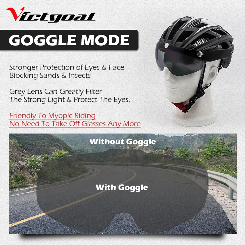 Victgoal велосипедный шлем Led для мужчин ветрозащитные очки MTB велосипедные шлемы ультра светильник дорожный горный велосипед очки светильник шлем