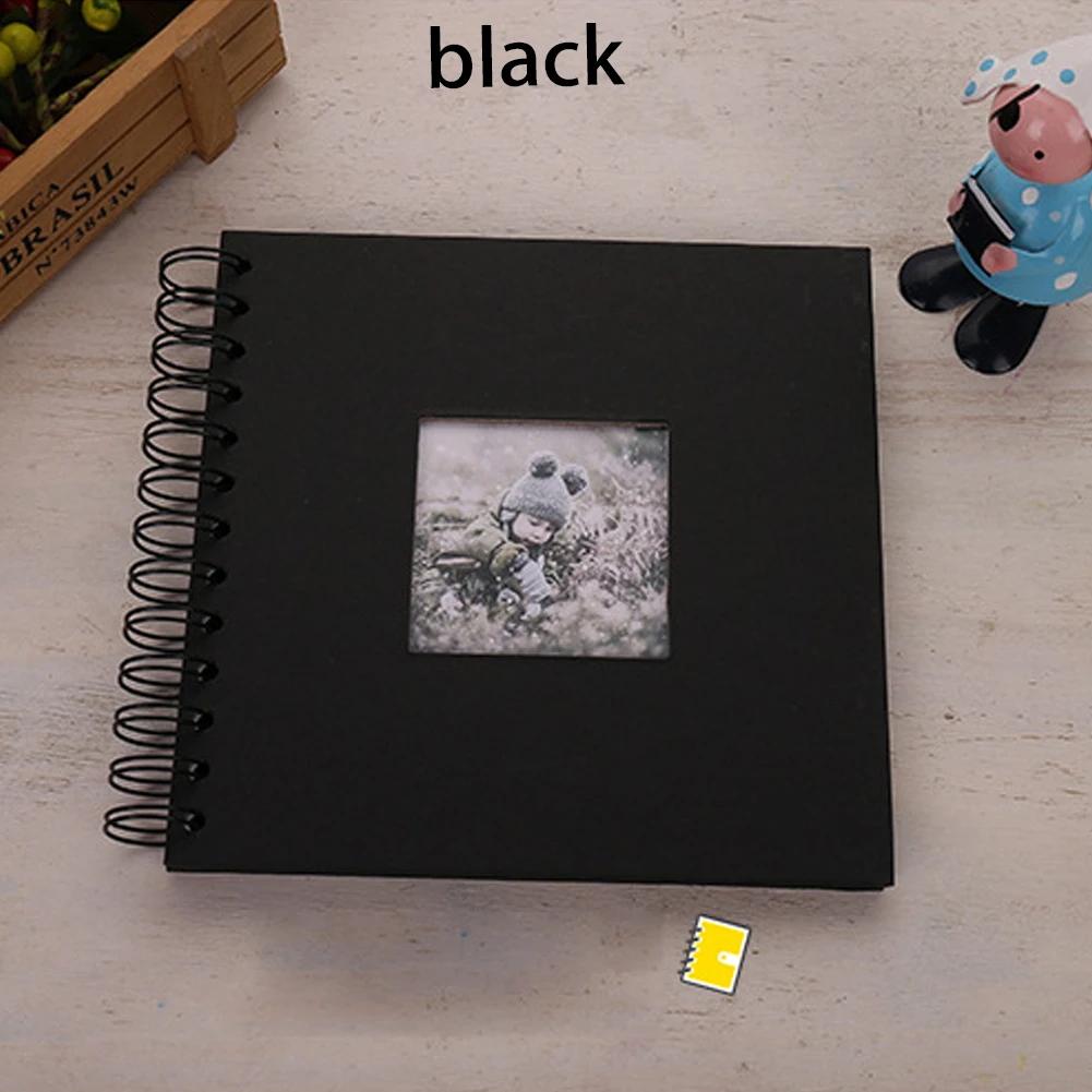 Black Бумажный фотоальбом Diy Fotoalbum, фотоальбом для детей, книга памяти для детей, скрапбукинг, фотоальбом, альбуму, портафото, плакбоек - Цвет: Black