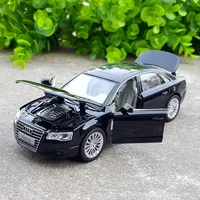1/32 AUDI A8 Alloy Car Model Diecast & Toy Vehicle Metal Toy Car Model High Simulation Sound Light Collection Childrens Toy Gift 2