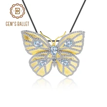 Ювелирная балетная серебряная брошь для женщин, подлинный 925 пробы, серебряный, золотой цвет милый, Бабочка, брошь, модное ювелирное изделие