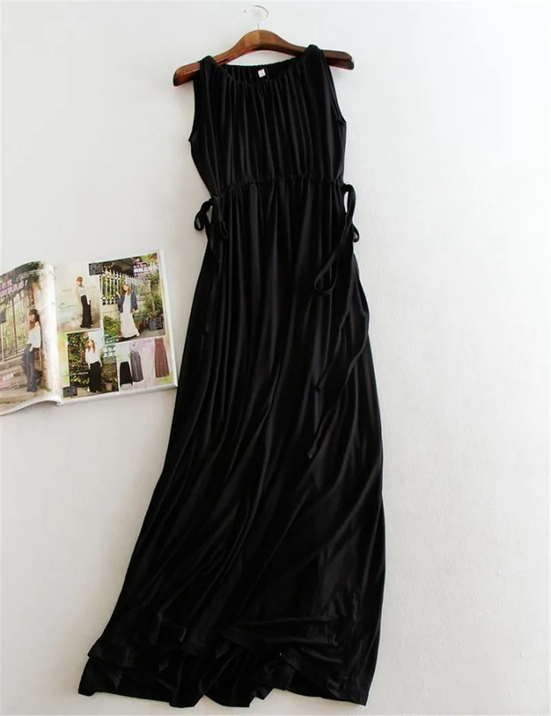 Summer Modal Maternity Dresses Clothes for Pregnant Pregnancy Women Sleeveless Dress Clothing Beach Long Dresses Plus Size