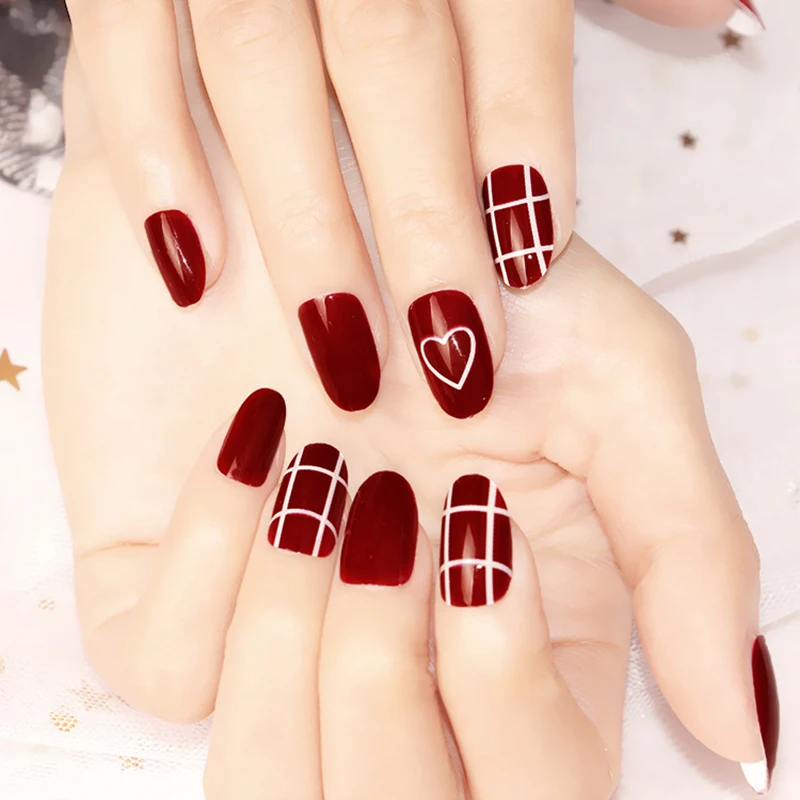 

24pcs Detachable Dazzing False Nails Artificial Tips Set Full Cover for Decoration Press On Nails Fake Art Extension with Glue