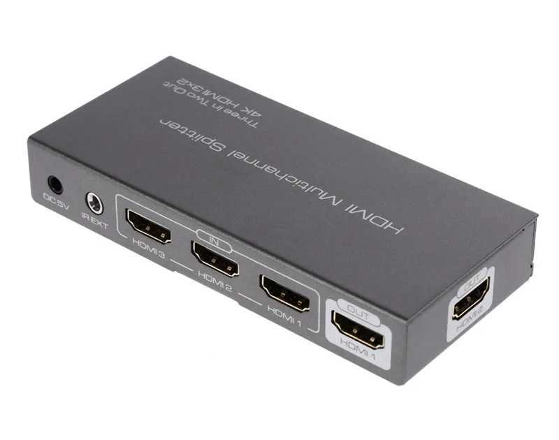 4K 3D 3x2 HDMI переключатель сплиттер видео адаптер, ИК соединитель расширителя RC управление для HDTV DVD плеер PS3 psp