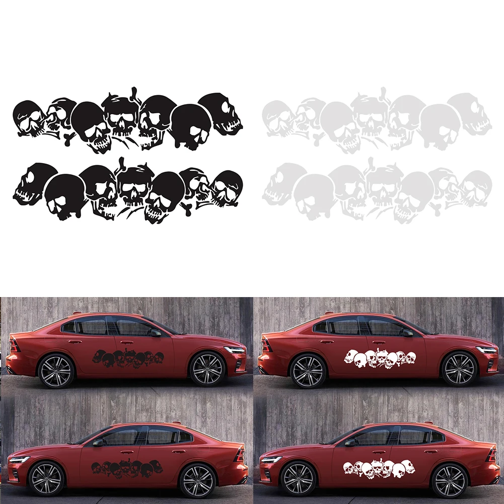 

Scratch Shield Vinyl Skull Head Side Door Long Stripe Stickers Car Styling Accessories 150*40CM Car Sticker Christian