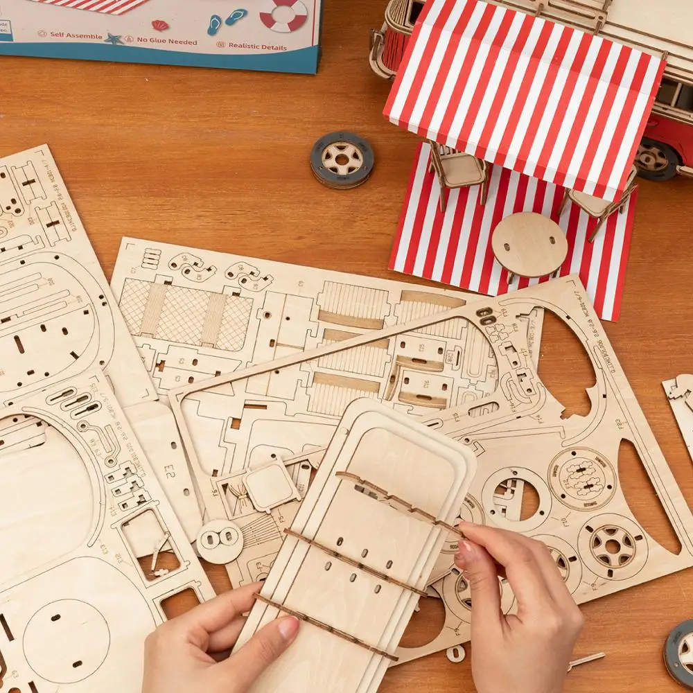 Robotime 242pcs DIY 3D Camper Van Wooden Model Building Kits Assembly Toy Gift for Children Adult MCB01 Robotime 242pcs DIY 3D Camper Van Wooden Model Building Kits Assembly Toy Gift for Children Adult MCB01