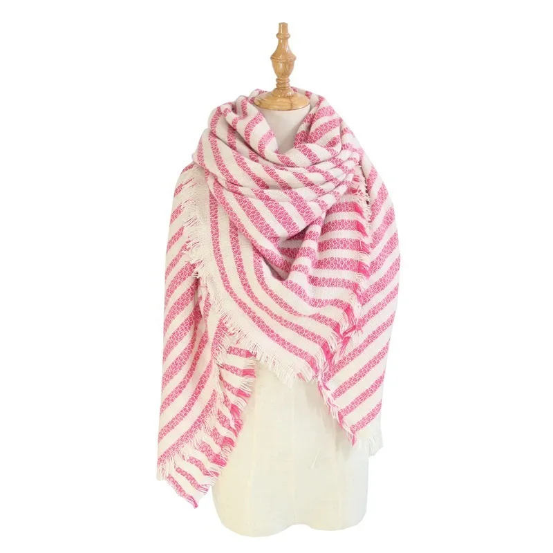 Зимний женский кашемировый шарф-платок классический клетчатый платок плед пончо бандана палантины треугольные пашмины шарф для женщин - Цвет: 4