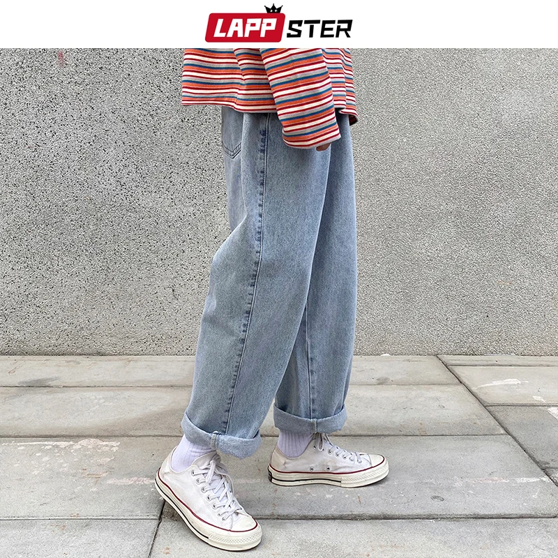 LAPPSTER синие обтягивающие джинсы мужские 2019 шаровары s Японская уличная одежда хип