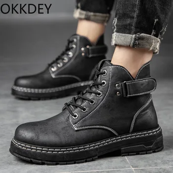 

Fall 2020 new high-help Martin boots men's round-headed retro workwear boots casual high-help men's shoes trend boots.