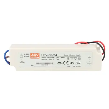 

MEANWELL MW2035 CV power supply transformer MeanWell waterproof IP67 24V 35W 1,5A LPV-35-24